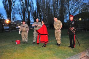 Mayor of Ealing lighting the beacon