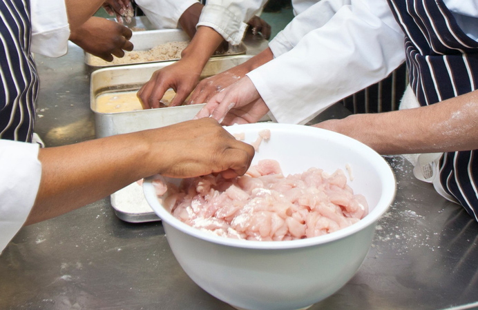 Food preparation in a kitchen