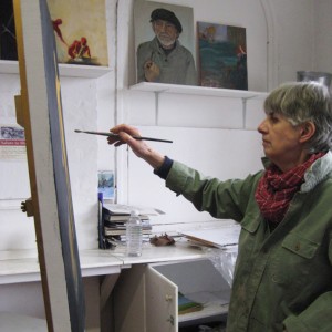 Artist Maggie Le Rougetel working on Ealing Autumn Festival exhibition