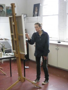 Artist Naomi Healy working on Ealing Autumn Festival exhibition