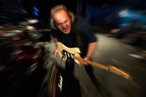 Bob Salmons AKA Robert Hokum plays guitar using a Marshall amp