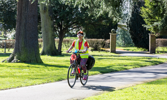 Preeti King, cycling in Southall Park