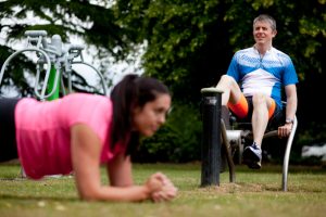 Exercising in the park