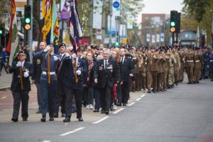 March to Ealing War Memorial at last year's remembrance service