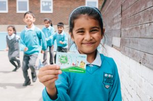 Hambrough Primary School pupils with a Beat the Street card