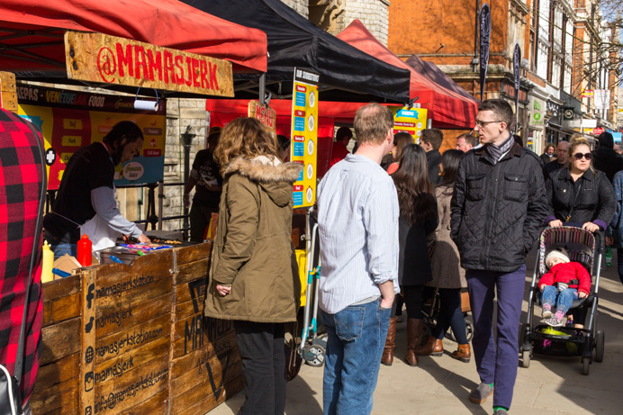 W5 Food Market in front of Ealing Town Hall