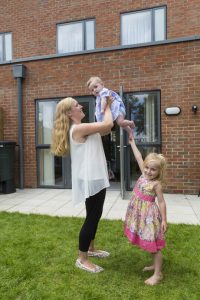 Charlotte and Mark Laws and their children moved into a new house in Copley in May