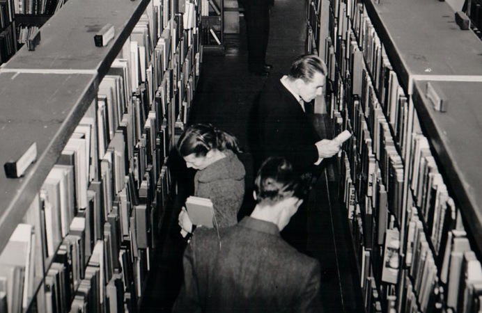 Crowded library in Acton
