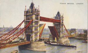 Tower Bridge with bascules open