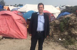 Council leader Julian Bell during a visit to the Calais refugee camp