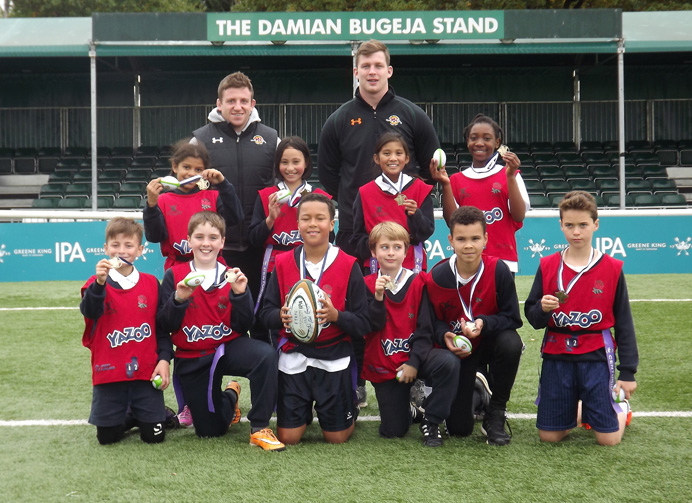 Winners St Vincent’s Catholic Primary from West Acton with players Arthur Ellis and Willie Ryan