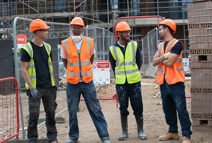 Four of the apprentices working on Havelock estate through Catalyst