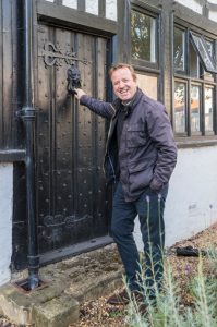 Opportunity knocks: Jamie Grainger-Smith at the old kitchen door of Southall Manor House