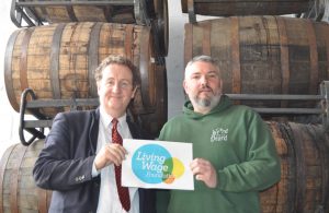 Julian Bell visiting Weird Beard brewery, a Living Wage employer