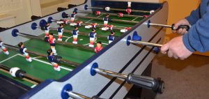 Table football is one of the activities and games available