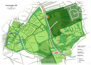 Horsenden Hill: A hybrid-historical map with historical detail overlaid on a modern map. Copyright of Nick Horgan 2016