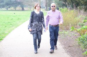 Nell Blane and Councillor Hitesh Tailor walking in Ealing