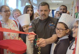 Cyrus Todiwala opening Stanhope Primary School's new kitchen