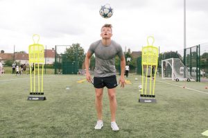 Freestyle footballer Jamie Knight at the Street Elite Festival in Southall