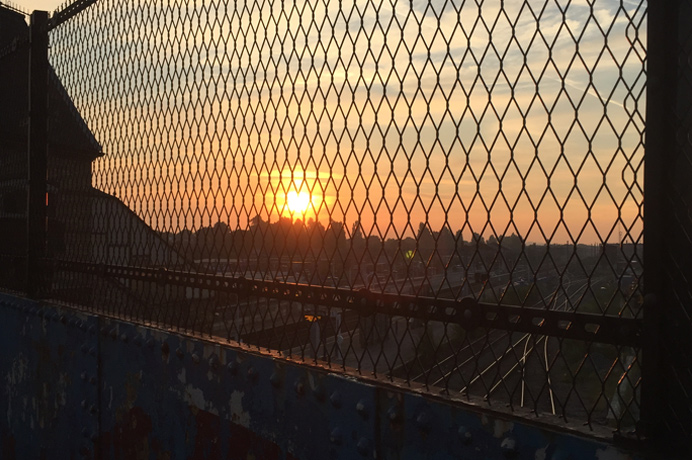 A sunrise at approximately 5.15am, over Southall station, by Stacey Gaughan