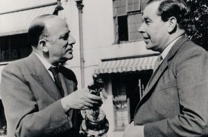 Balcon in 1952 presents an Oscar to screenplay writer Mr T.E.B Clarke for the best film story of that year, The Lavender Hill Mob