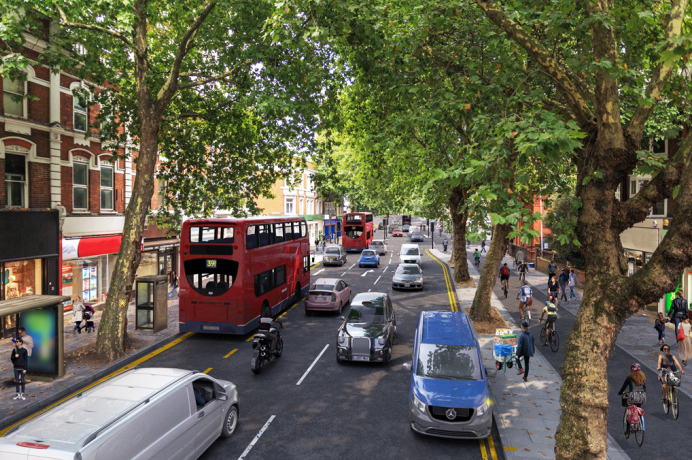 An artist's impression of the cycle superhighway