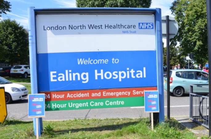 Ealing Hospital sign