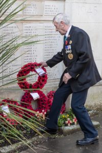 Laying a wreath at Ealing War Memorial service on Remembrance Sunday 2016