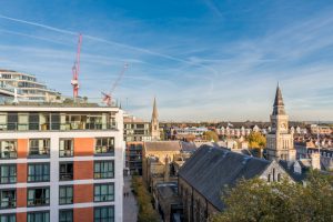 Dickens Yard, Ealing Town Hall and the rest of Ealing town centre in the background