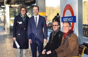 Caroline Sheridan, London Underground’s director of renewals and enhancements; Councillor Mahfouz; Gordon Deuchars, policy and campaigns manager at Age UK London; and David Muir, chaimanr of Age UK Ealing