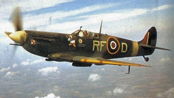 A Spitfire fighter plane like those used by the Polish squadron at RAF Northolt