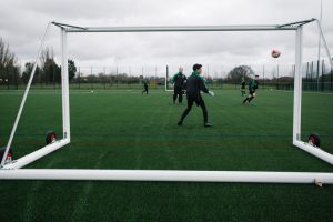 Celtic Youth FC players trying out the new pitches at Rectory Park