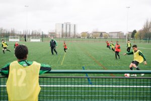 Celtic Youth FC players trying out the new pitches at Rectory Park