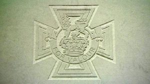 Paving slab with image of Victoria Cross