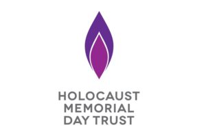 Holocaust Memorial Day Trust logo purple flame