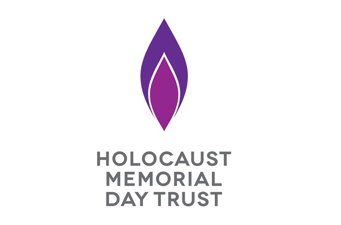 Holocaust Memorial Day Trust logo purple flame