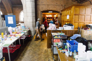 Volunteers helping to distribute donations at Hanwell centre of Ealing Foodbank