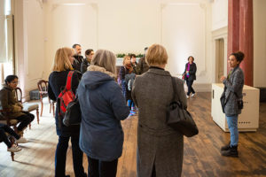 Susan Smee addressing guests at the Gunnersbury Park and Museum Winter Fair