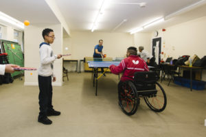 Nicko takes on Councillor Bassam Mahfouz at one of his coaching sessions