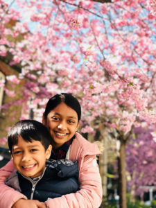 Ash Hazari - niece and nephew walking through Ealing - Dickens Yard