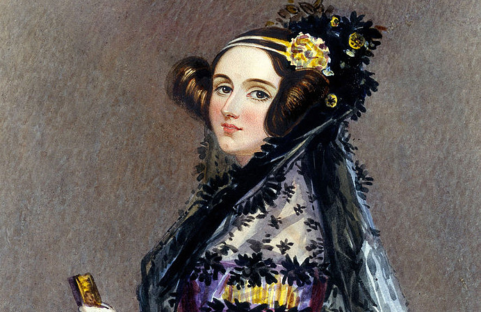 Watercolor portrait of Ada King, Countess of Lovelace (Ada Lovelace) circa 1840