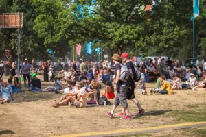 crowd at summer music festival