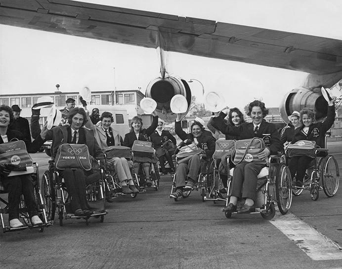 Para-athletes on their way to the 1964 Tokyo Paralympic Games courtesy of Getty Images