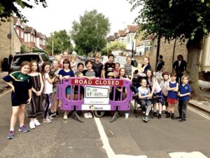 Group of children promoting Play Streets Ealing