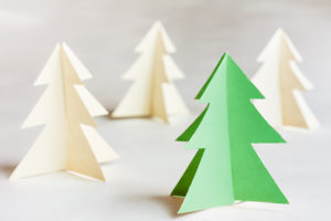 Paper Christmas tree decorations