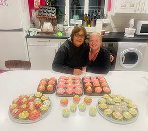 Solace Centre silent disco - making cupcakes to raise funds