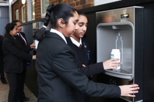 Water fountains and special bottles are helping Featherstone High School is cut single-use plastic