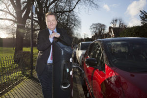 Council leader Julian Bell teamed up with Source London to charge and test-drive a Nissan LEAF electric car.