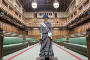 Hope the suffragette made of Lego bricks at the Houses of Parliament © Parliamentary Archives