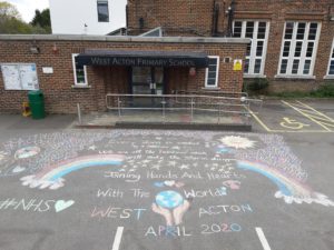 Chalk art on the school playground